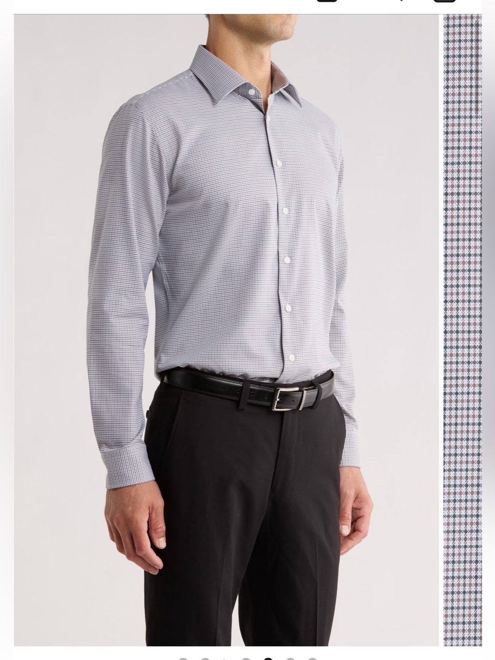 Nordstrom Trim Fit Premium Check Cotton Non Iron Button-Up